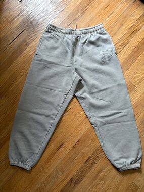 PINK Victoria's Secret Light Gray/Green Cozy Joggers